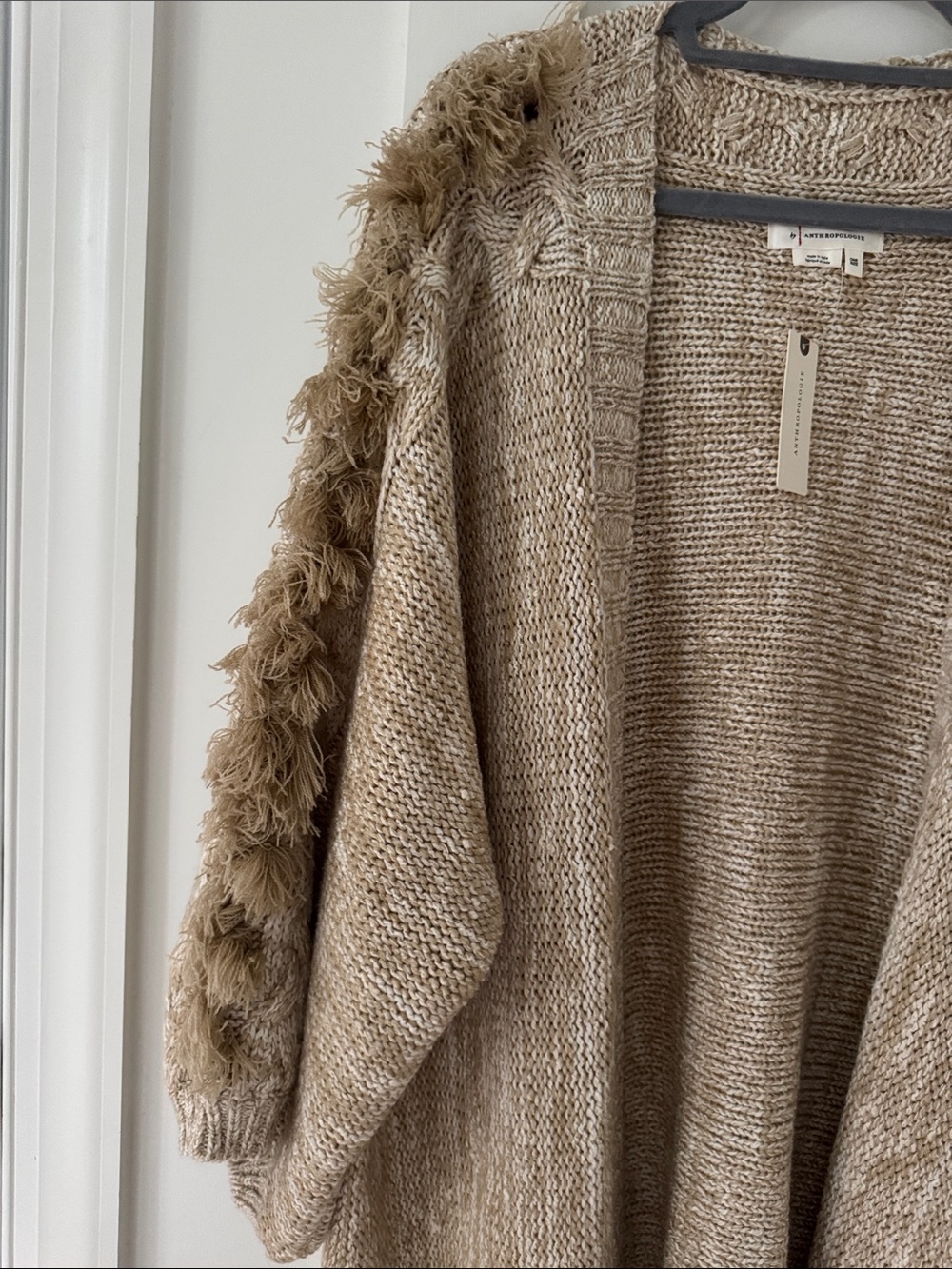NWT Anthropologie Braided-Sleeve Cardigan Sweater OS - Picture 4 of 11